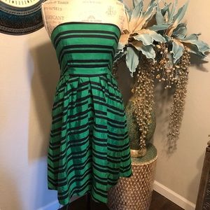 Moulinette Soeurs blue and green striped dress